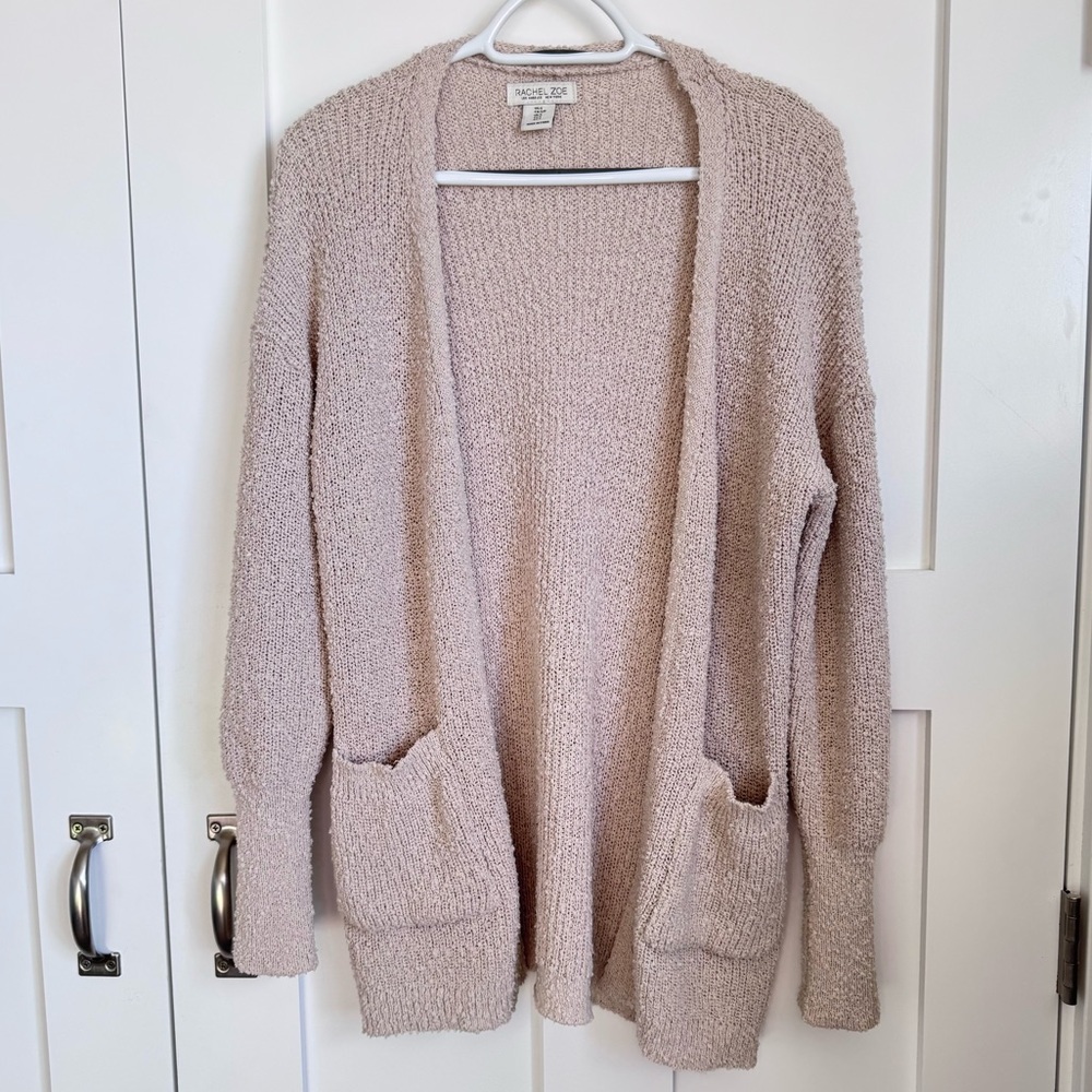 Rachel Zoe Lounge Open Front Cardigan with Pockets Women's Size Small Loungewear